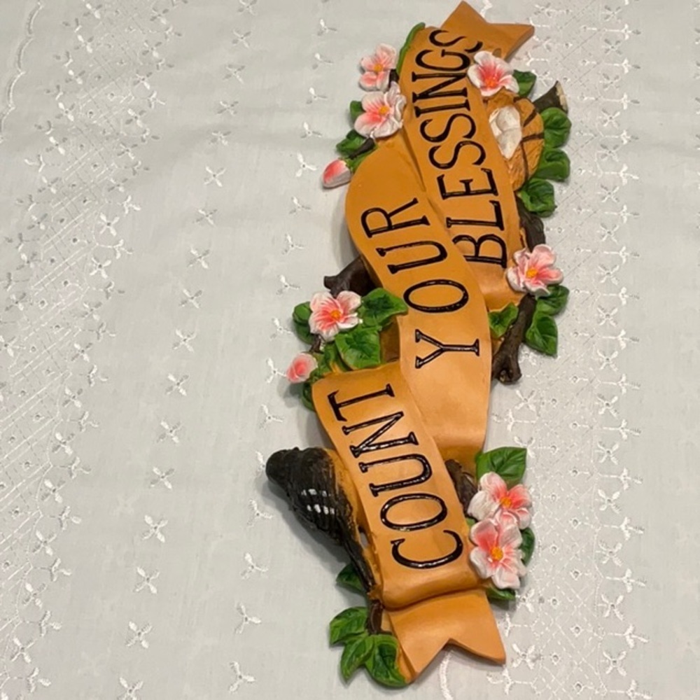 Count Your Blessings Banner Wall Plaque - Picture 2 of 7